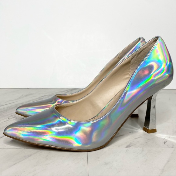 Steve Madden Salza Iridescent Pointy Toe Pump 6M - Picture 1 of 16